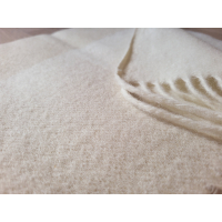 LVL Style Deken - Plaid -Merino wol - 100% Nieuw - 130x170cm - lich grijs - beige kleur