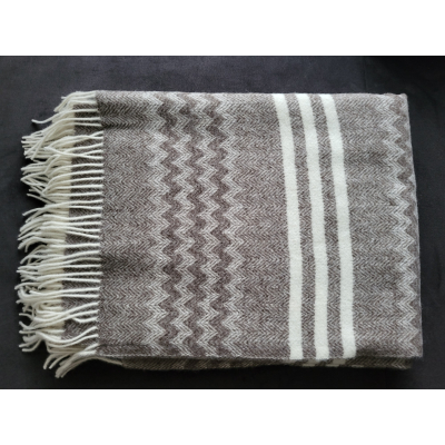 LVL Style Deken - Plaid -Merino wol - 100% Nieuw - 140x200cm - TAUPE