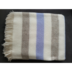 LVL Style Deken - Plaid -Merino Wol - 100% Nieuw - 140x200cm - BLAU/WIT/GRIJS